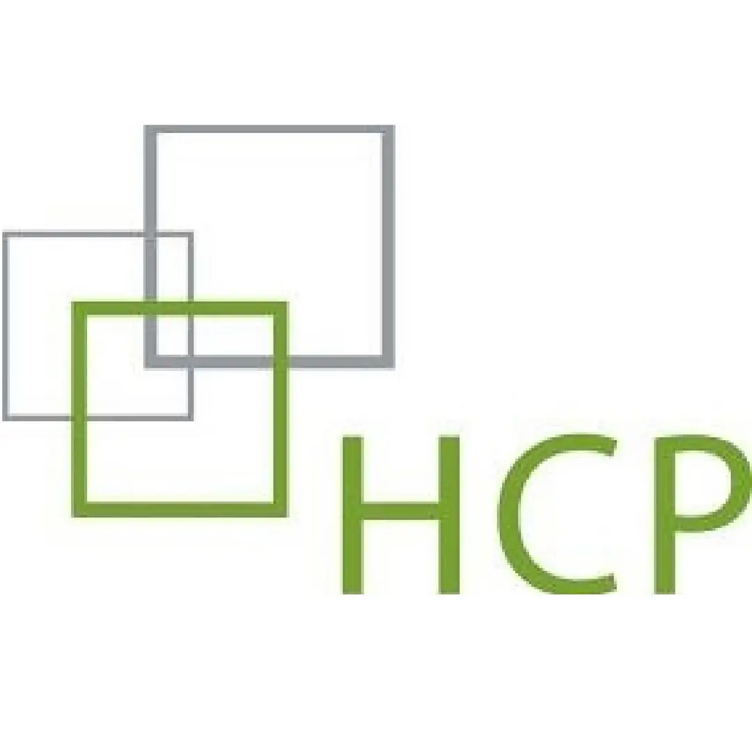 HCP logo: overlapping green and gray squares.