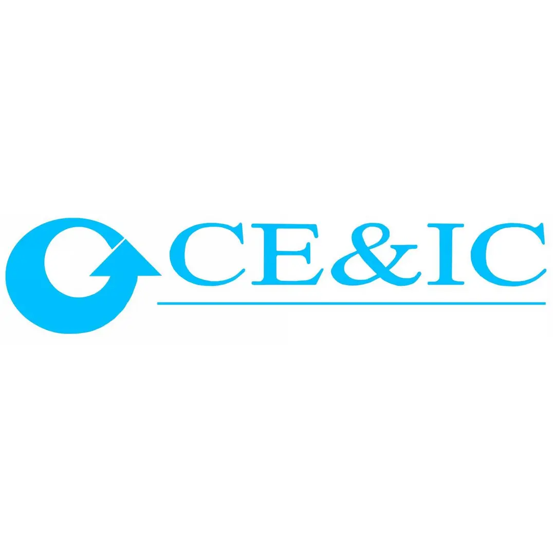 Here's an alt tag for the image: `CE&IC logo with circular arrow`