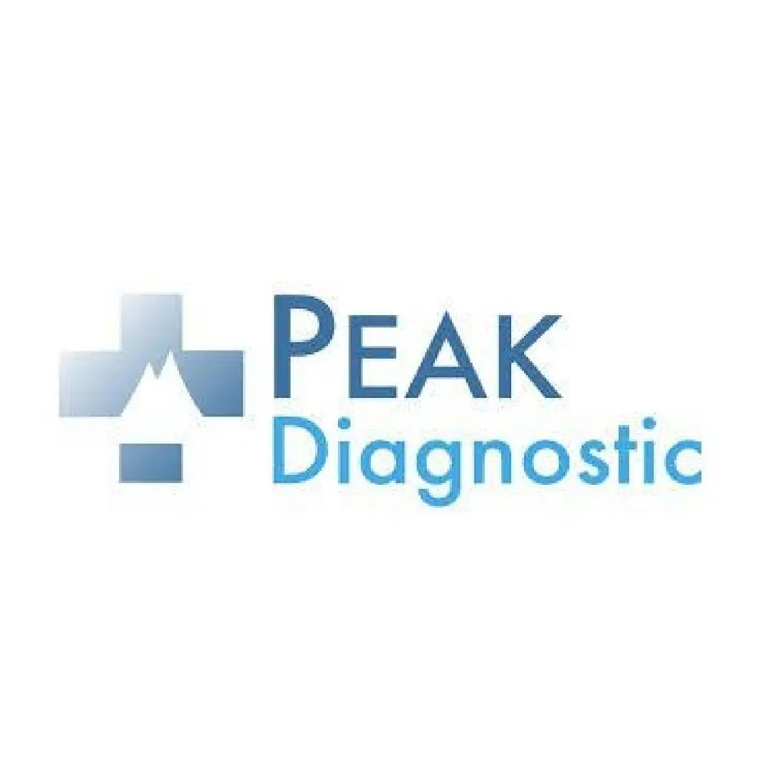 Peak Diagnostic logo with medical cross.