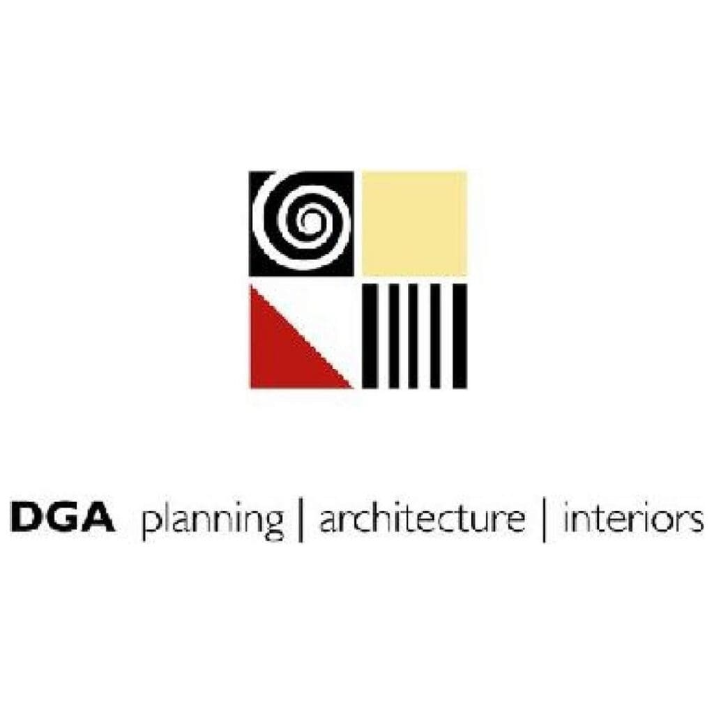 A logo of dga planning architecture interiors