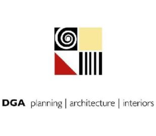 A logo of dga planning architecture interiors